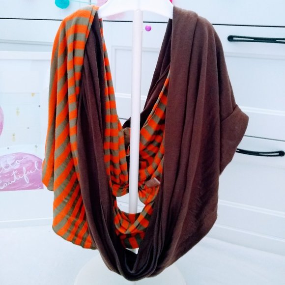 LOOK BY M STRIPE INFINITY SCARF FALL - Picture 1 of 7